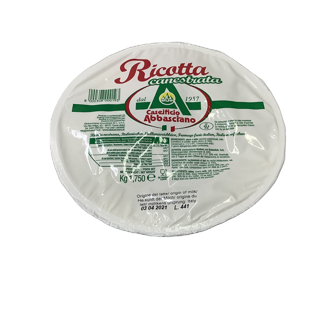 ABBASCIANO RICOTTA CANESTRATA 1.75 KG